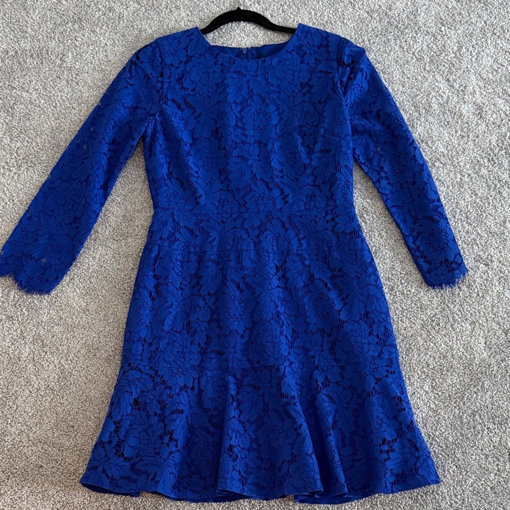 J. Crew Dress in Vibrant Blue Lace